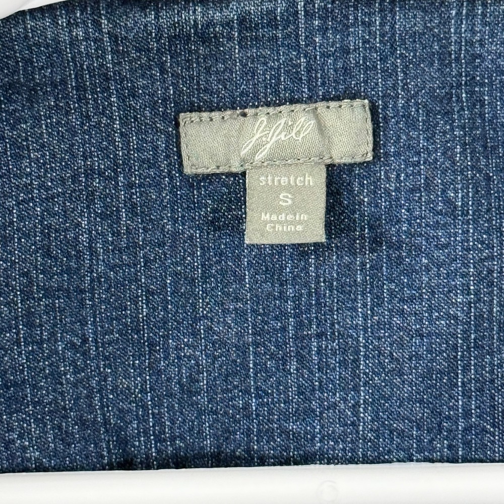 J. Jill Women Blue Stretch Denim Jacket Button Front Small RN 97641 - Picture 2 of 13